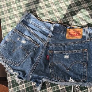 Levi's Distressed Blue Jean Shorts